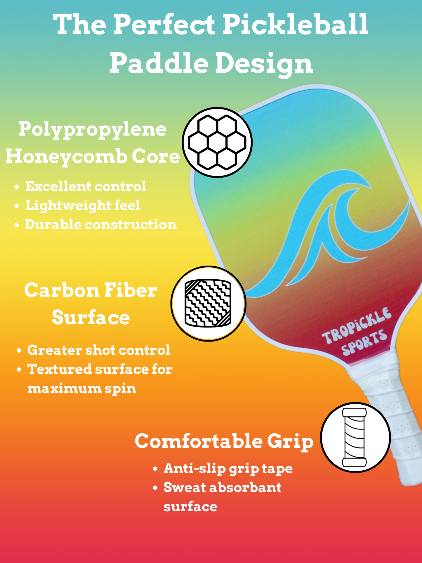 Tropical Wave Pickleball Paddle Set